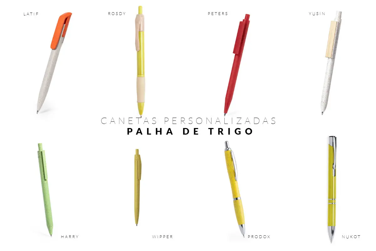 variedade de esferográfica de palha de trigo