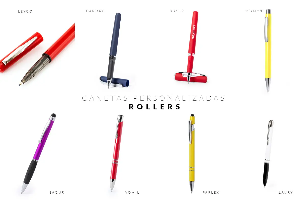 canetas com ponta rollers