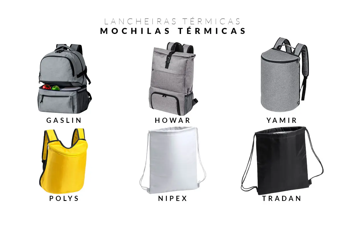 mochilas térmicas em estilos diferentes