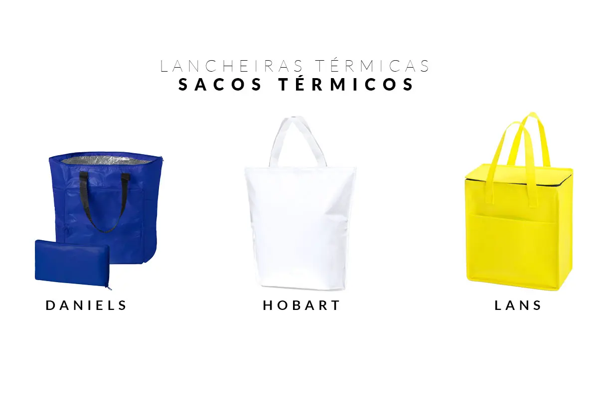 sacos térmicos de cores diferentes